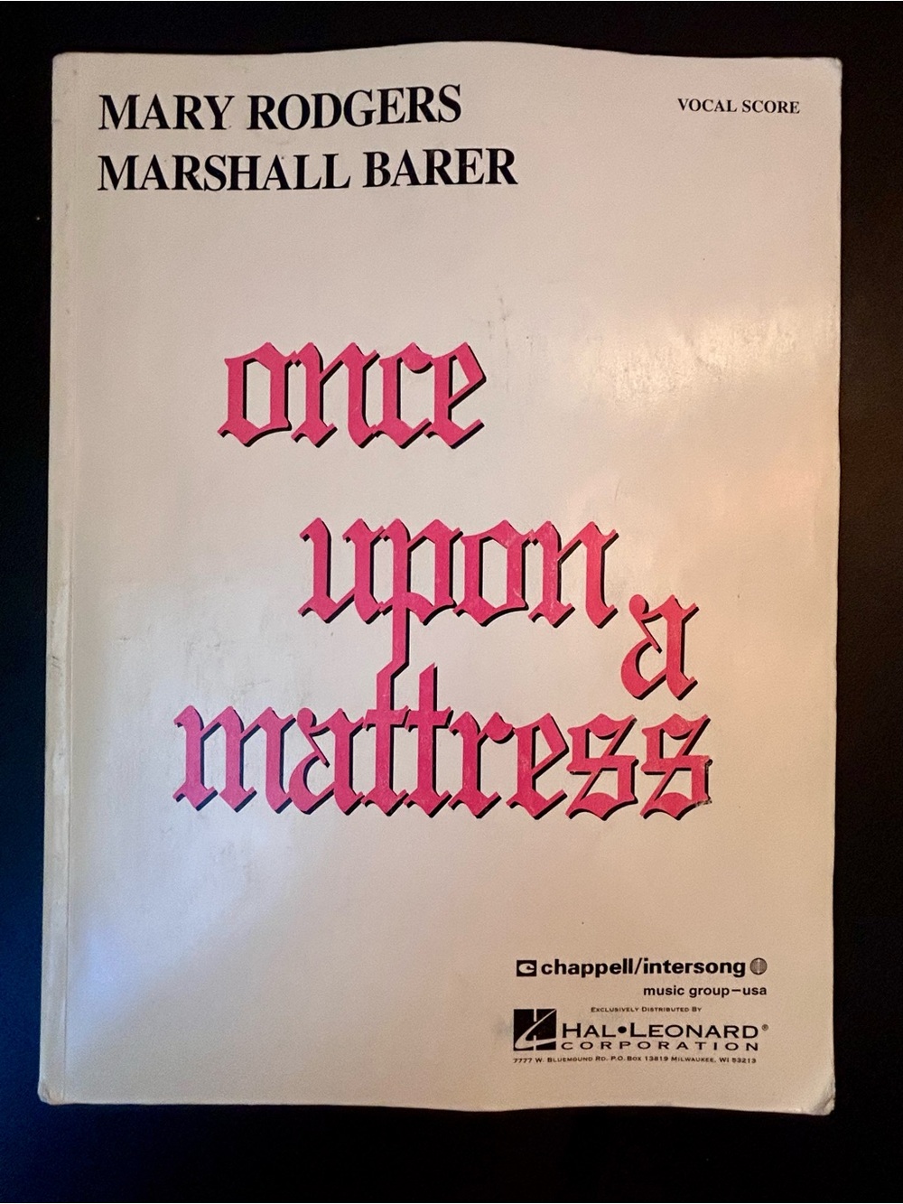 Once Upon A Mattress Vocal Score Hal Leonard Musical Song Book Piano Vocal 1995